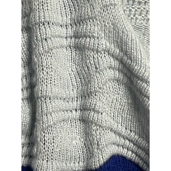 Promesa Women Oversized S Color Block Blue Knit Cardigan Sweater Grandma Core - Picture 8 of 14
